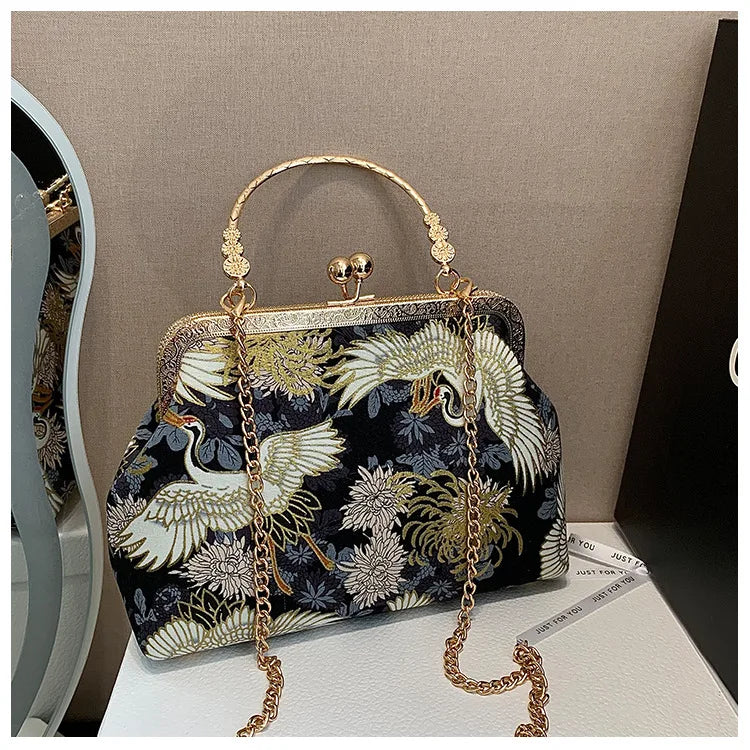 Moda vintage franja saco pequeno escudo sacos corrente feminina ombro crossbody saco guindaste voando bolsas femininas bordados