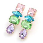 Moda personalidade menina strass gota de água balançar brincos feminino elegante temperamento jóias acessórios
