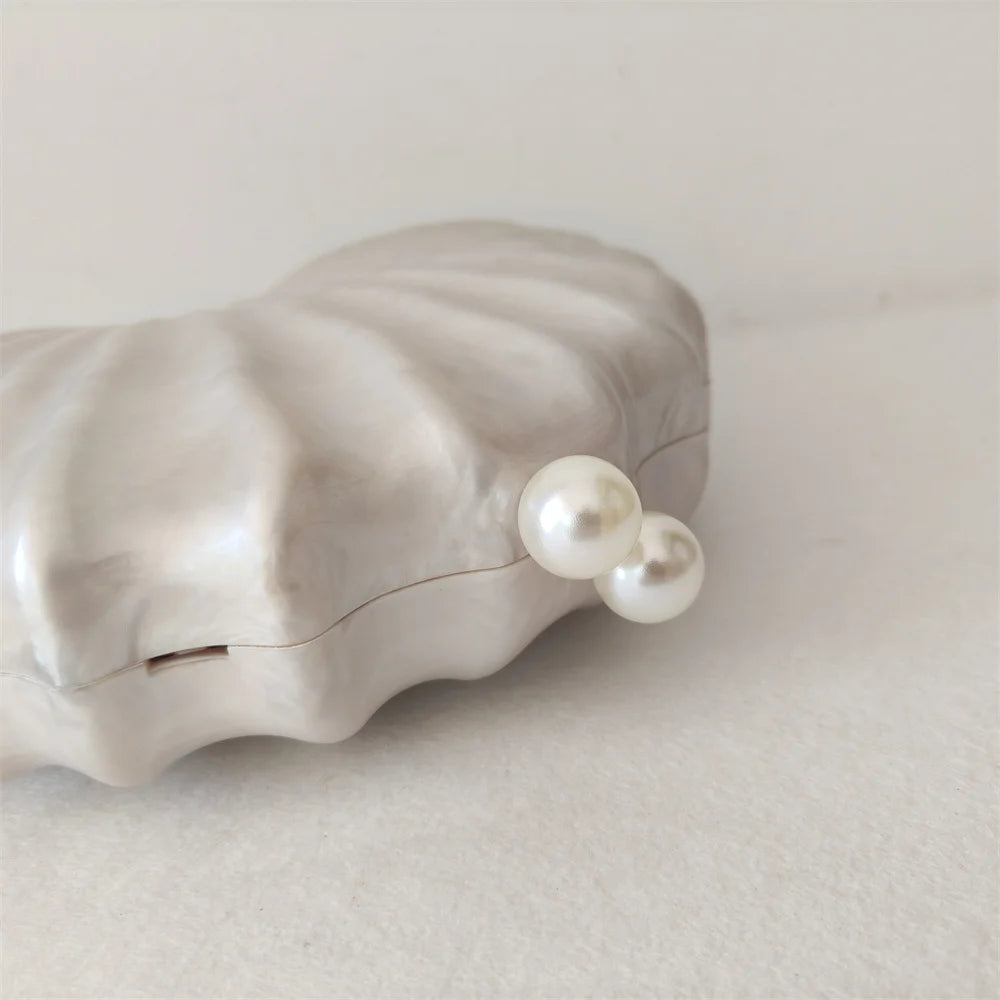 Original concha metade do quarto acrílico frisado saco caixa embreagens festa noite bolsa feminina ombro viagem praia mini bolsas de verão