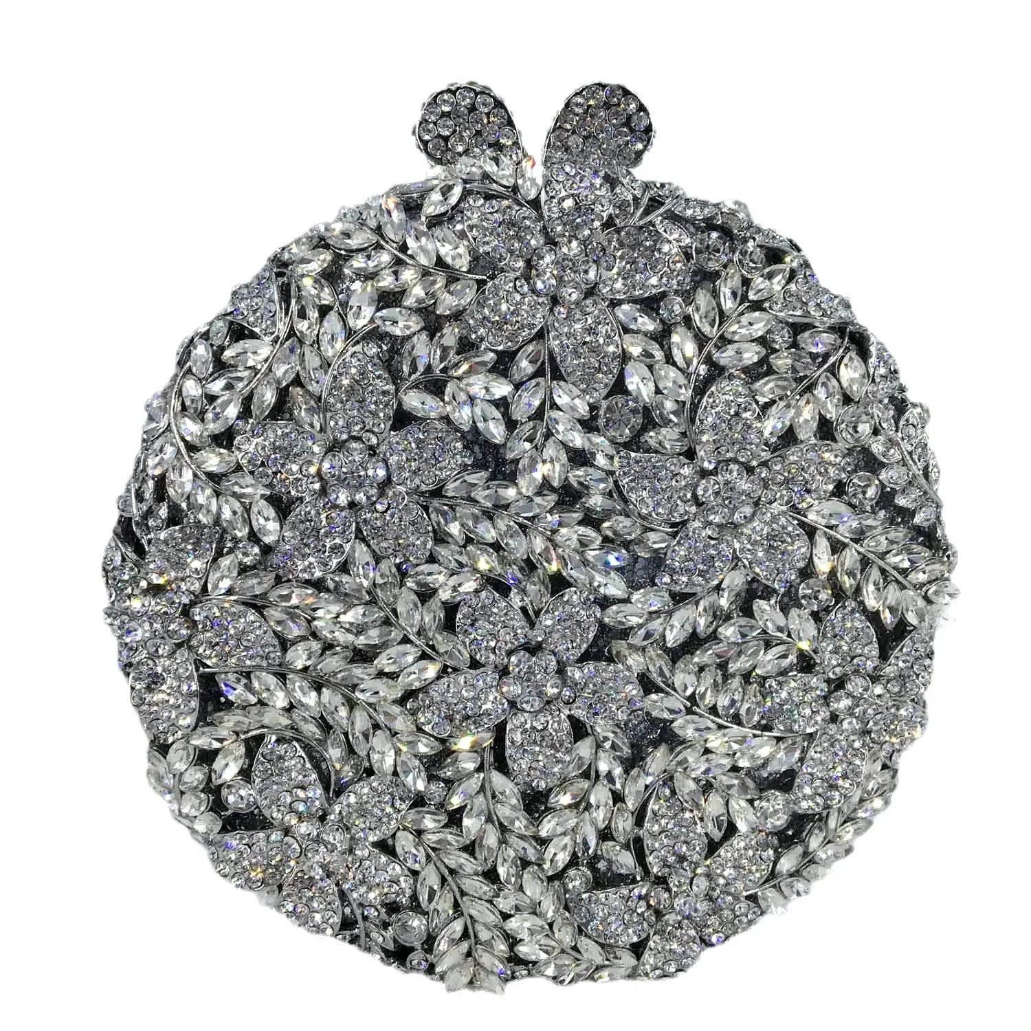 Boutique de fgg luz azul safira flor cristal sacos de noite para festa de casamento feminino strass bolsas nupcial saco de embreagem
