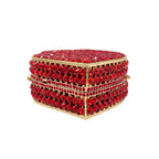 Luxo vermelho diamantes noite sacos de embreagem jantar das mulheres gemas dia garras festa prata vidro bolsa swarovski pedra bolsa ombro