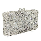 Boutique De FGG Bolsas e embreagens de noite com flores artesanais, bolsas e bolsas de mão com strass dourados, bolsa de embreagem de noiva para casamento