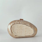 Praia nova acrílico crossbody mensageiro saco de embreagem das mulheres baile dia bolsa ombro rattan tricô café noite bolsa embreagem
