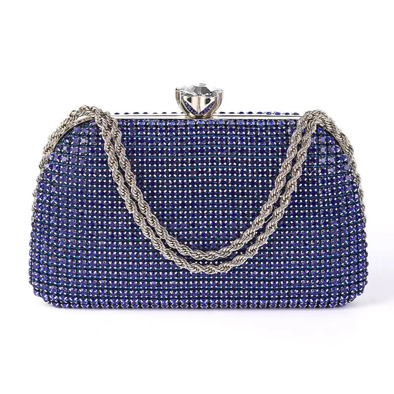 Diamantes sacos de noite para mulheres, prata e ouro, bolsas de ombro luxuosas, banquete de casamento, bolsa de embreagem