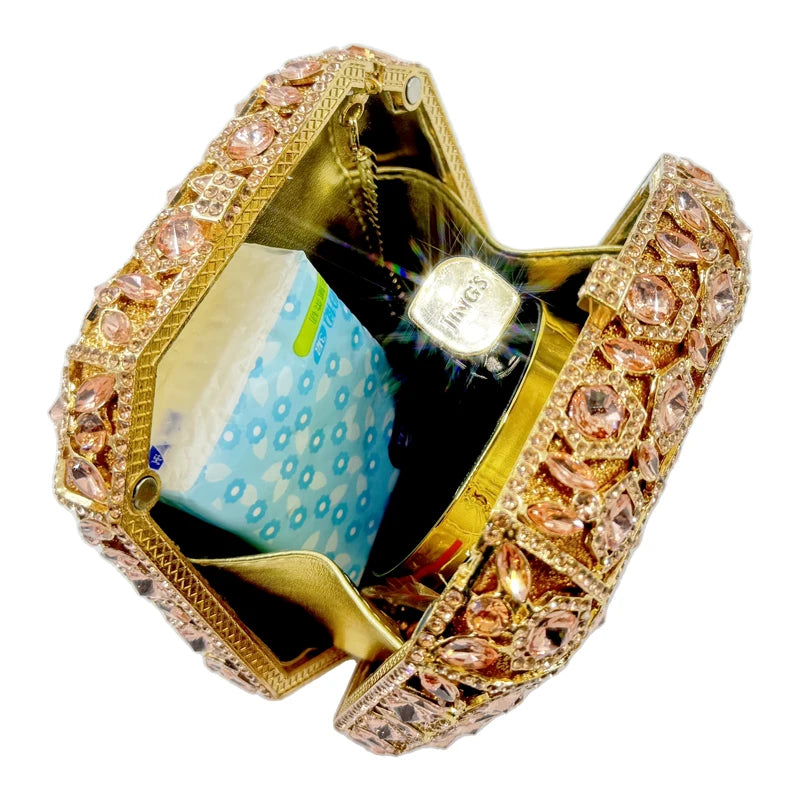Feminino maquiagem mini caso de luxo designer bolsas cristal vidro banquete sacos strass jantar bolsa embreagem sacos festa do vintage