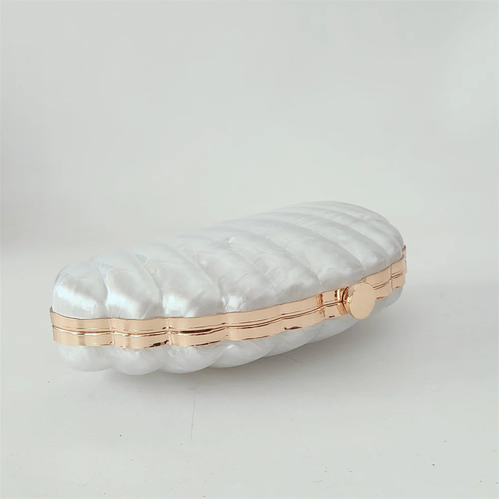 Mini carteira feminina concha ombro crossbody festa de casamento bolsa pérola acrílico sacos de noite designer lday bolsa de embreagem luxo