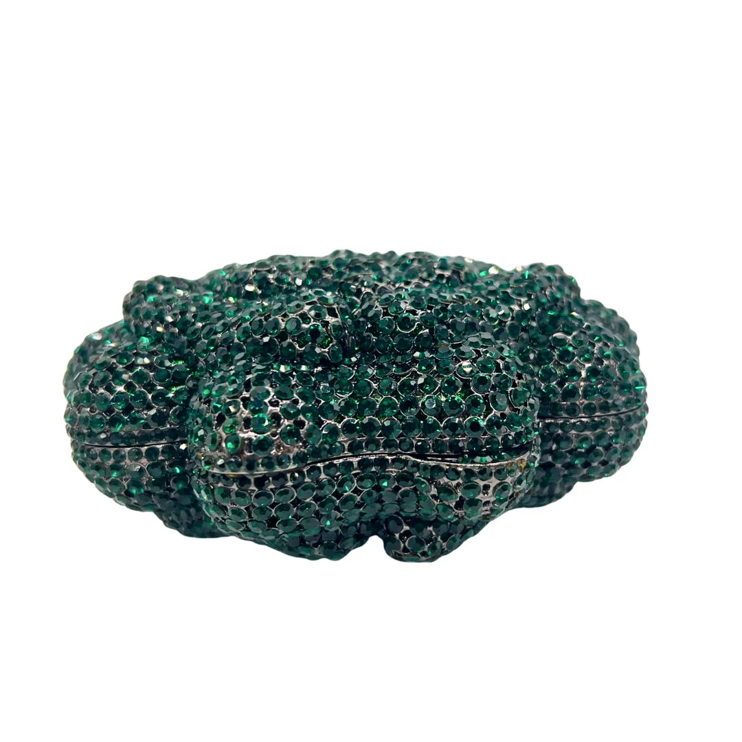 Novo design de luxo em forma de flor superfície diamante incrustado material de metal bolsa de noite feminina embreagem
