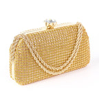Diamantes sacos de noite para mulheres, prata e ouro, bolsas de ombro luxuosas, banquete de casamento, bolsa de embreagem