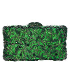 Boutique de fgg feminino cristal verde noite bolsa embreagem flor minaudiere sacos hardcase festa strass embreagem bolsa casamento