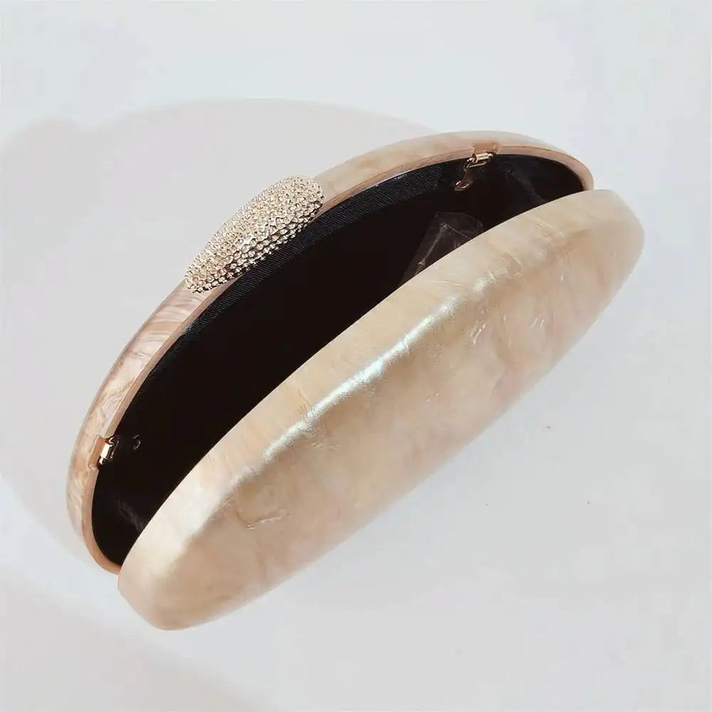 Oval areia nu pérola acrílico caixa feminina saco do mensageiro bolsa de casamento europeu elegante noite bonito verão pro casual saco embreagem
