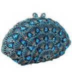 Boutique de fgg luz azul cristal sacos de embreagem para mulheres pavão noite bolsa nupcial casamento strass minaudiere bolsas saco