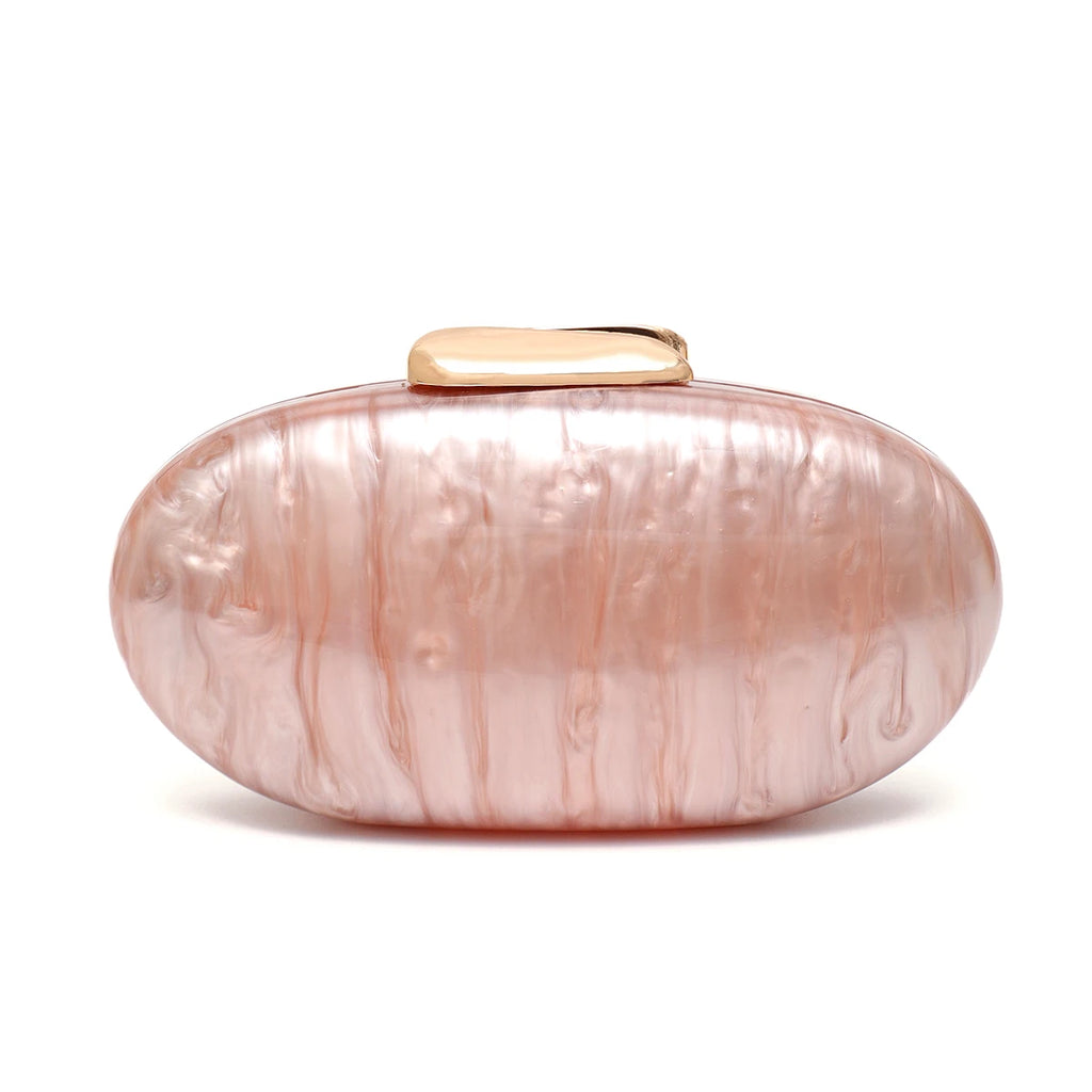 Sc marca de luxo elegante acrílico ímã fechamento embreagem bolsa em forma oval se encaixa celular design chique noiva bolsa casamento festa