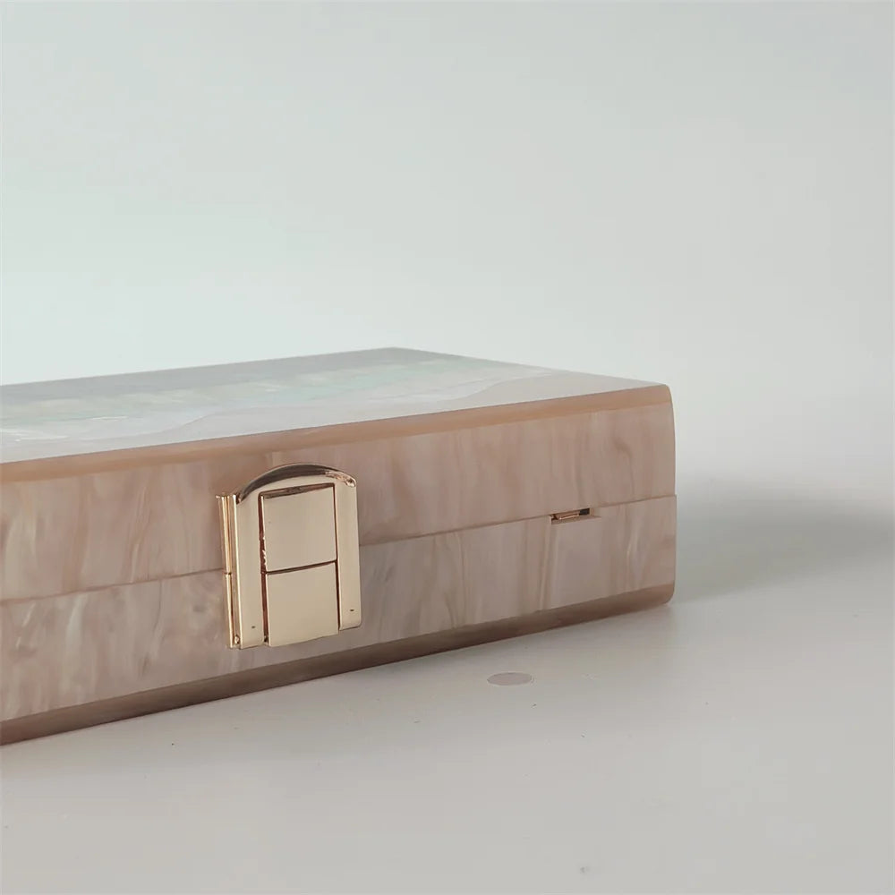 Mármore pérola listrado onda acrílico sacos de noite sacs à principal ombro mensageiro aleta feminina festa menina bolsa bolsas saco