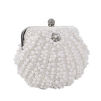 Bolsa pérola para mulheres, embreagem frisada de dois lados, sacos de noite elegantes, bolsa de casamento nupcial, bolsa luxuosa de strass, moda