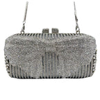 Bolsa de diamante em forma de arco de luxo de alta qualidade, festa de casamento de diamante, bolsa, bolsa de noite, embreagem de cristal