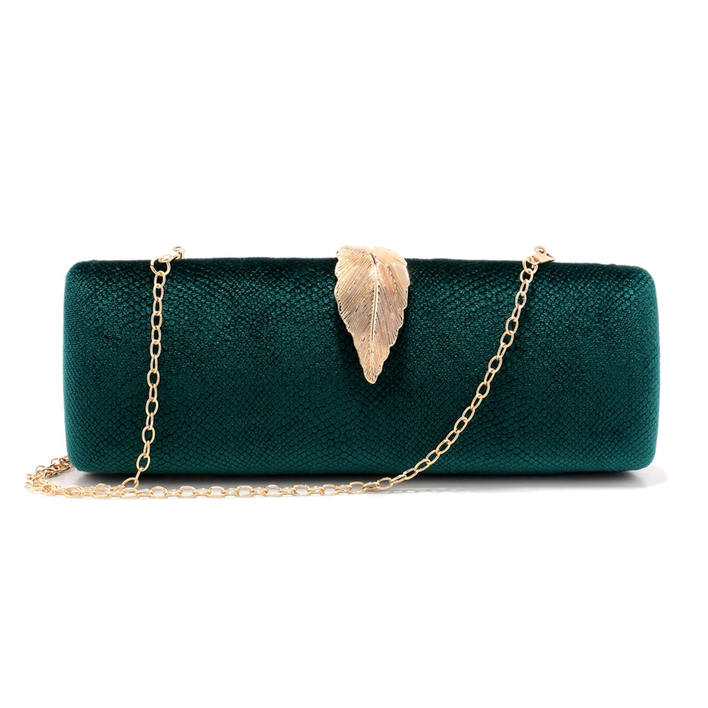 Sacos de embreagem veludo aleta design sacos noite folha metal corrente ombro bolsas glitter senhoras menina evento bolsa