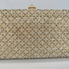 Bolsa de noite de cristal artesanal Bolsas de noite de embreagem de cristal dourado