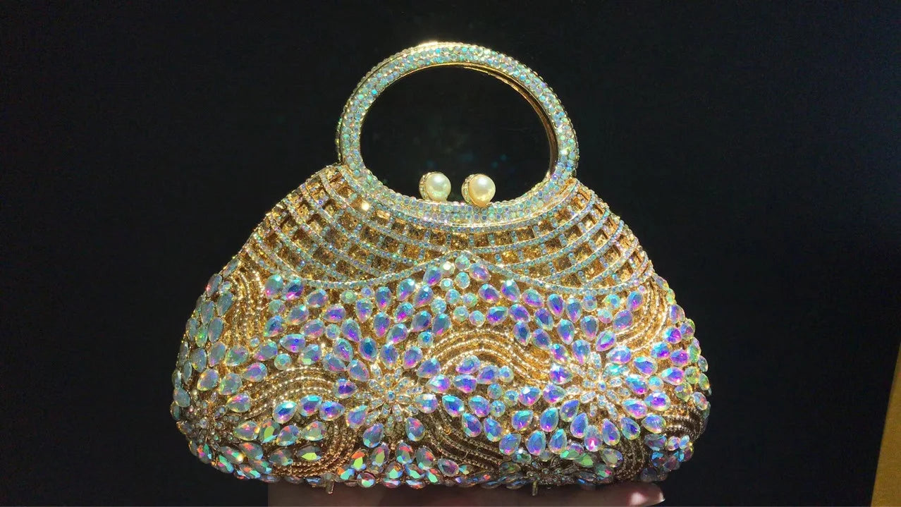 Bolsa de jantar de diamante grande capacidade ombro crossbody oco strass bolsa feminina banquete bolsa de embreagem