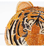 Três-d cabeça de tigre cristal noite sacos de embreagem para festa de casamento metal strass novidade bolsas e bolsas designer de luxo