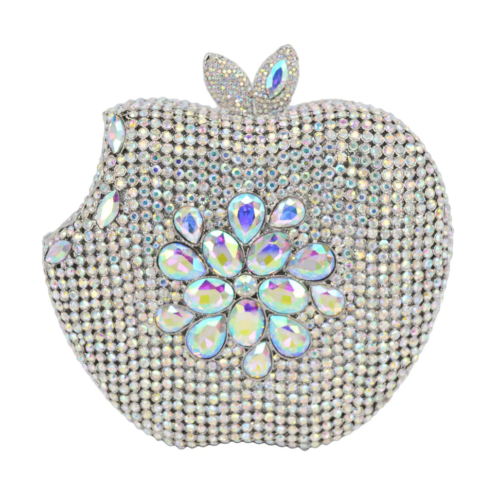 KHNMEET-Maçã Rosa Bolsa Noite para Mulheres, Diamante De Cristal, Embreagem De Festa, Saco De Luxo De Casamento, Moda De Frutas, Bolsa Das Senhoras, SC146