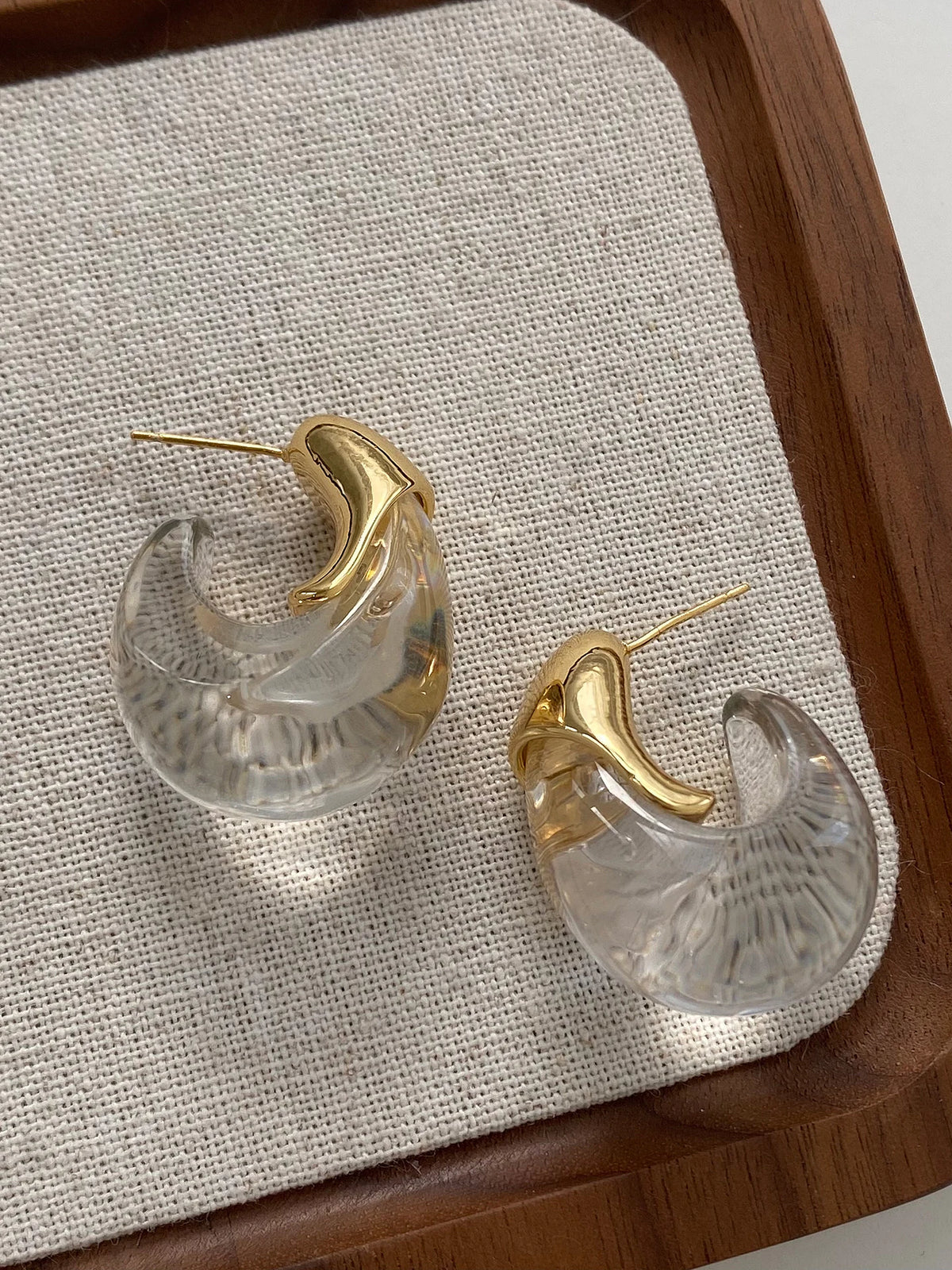 Brincos Transparentes em Forma de U Retro de Alta Qualidade com Agulha de Prata 925 Design F Sensacional Joias para Ou...