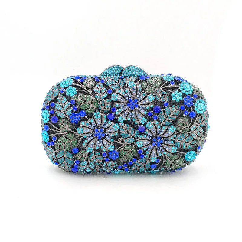 Mulheres saco de festa à noite diamantes elegante embreagem cristal luxo nupcial festa casamento carteira bolsa flor bolsas cristal