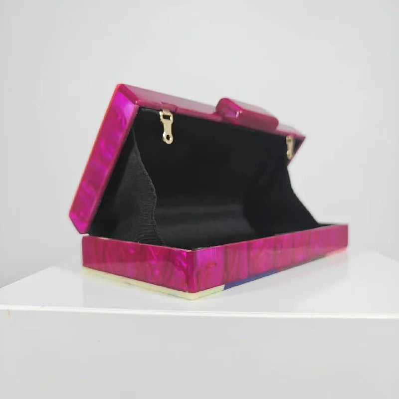 Bolsa com Padrão De Mármore Para Mulheres, Bolsa Crossbody, Bolsa De Ombro, Patchwork Acrílico, Perolado, Novela, Nova Moda, Marcas De Luxo