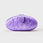 Mulheres acrílico bonito longo redondo saco de noite feminino mármore luxo festa baile bolsa casual embreagem sac uma bolsa principal e bolsa