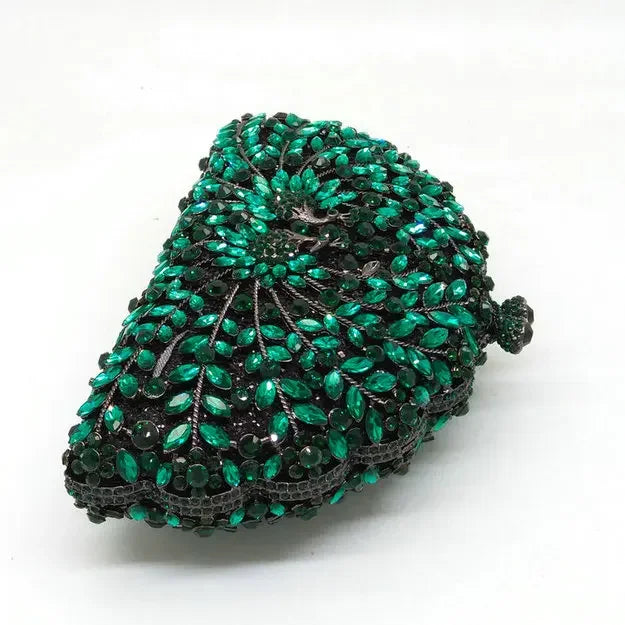 Boutique de fgg pavão verde mulheres bolsas de noite casamento cocktail cristal bolsa embreagem nupcial diamante minaudiere bolsas