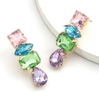 Moda personalidade menina strass gota de água balançar brincos feminino elegante temperamento jóias acessórios