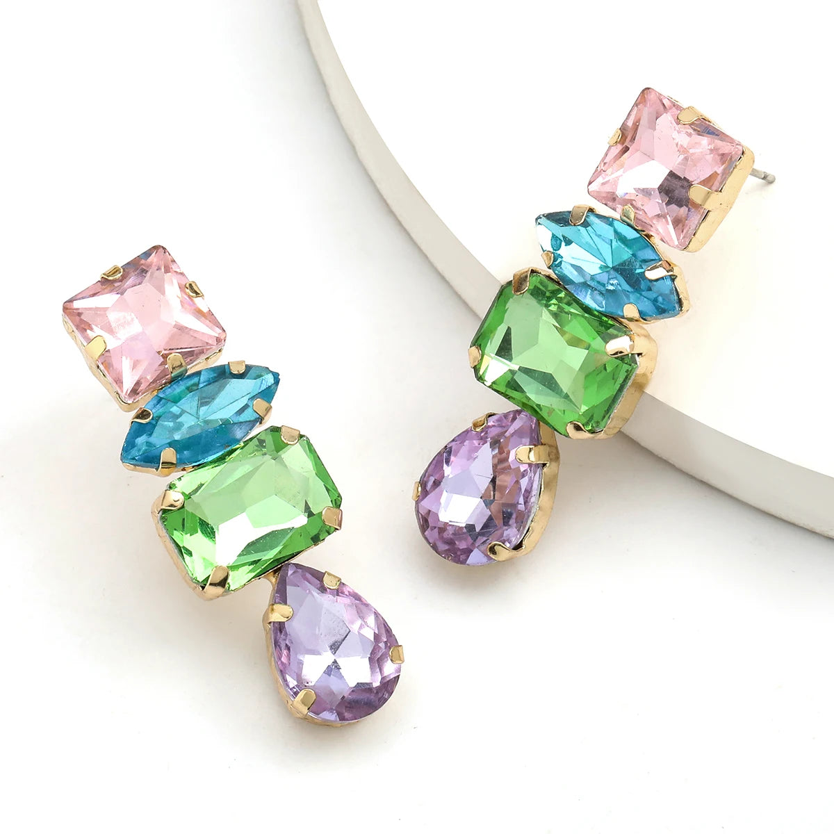 Moda personalidade menina strass gota de água balançar brincos feminino elegante temperamento jóias acessórios