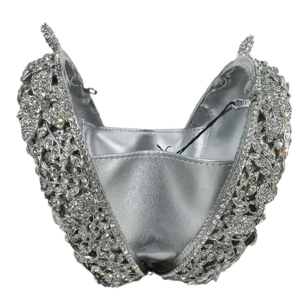 Boutique de fgg luz azul safira flor cristal sacos de noite para festa de casamento feminino strass bolsas nupcial saco de embreagem