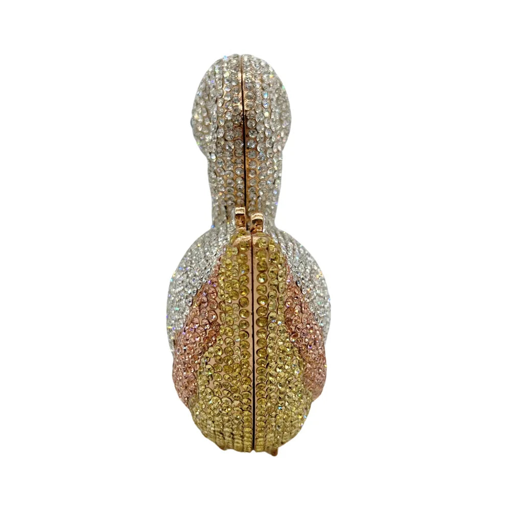 Sacos de noite de cristal em forma de cisne diamante espumante bolsas de embreagem strass bolsas de metal duro saco de festa de casamento