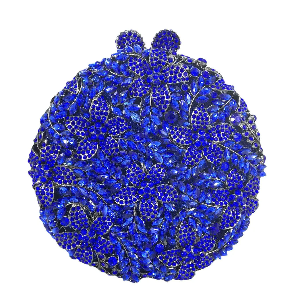 Boutique de fgg luz azul safira flor cristal sacos de noite para festa de casamento feminino strass bolsas nupcial saco de embreagem