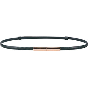 Novo cinto fino de luxo feminino moda doce cor couro genuíno fivela de ouro para vestido jeans decorativo senhora cintura