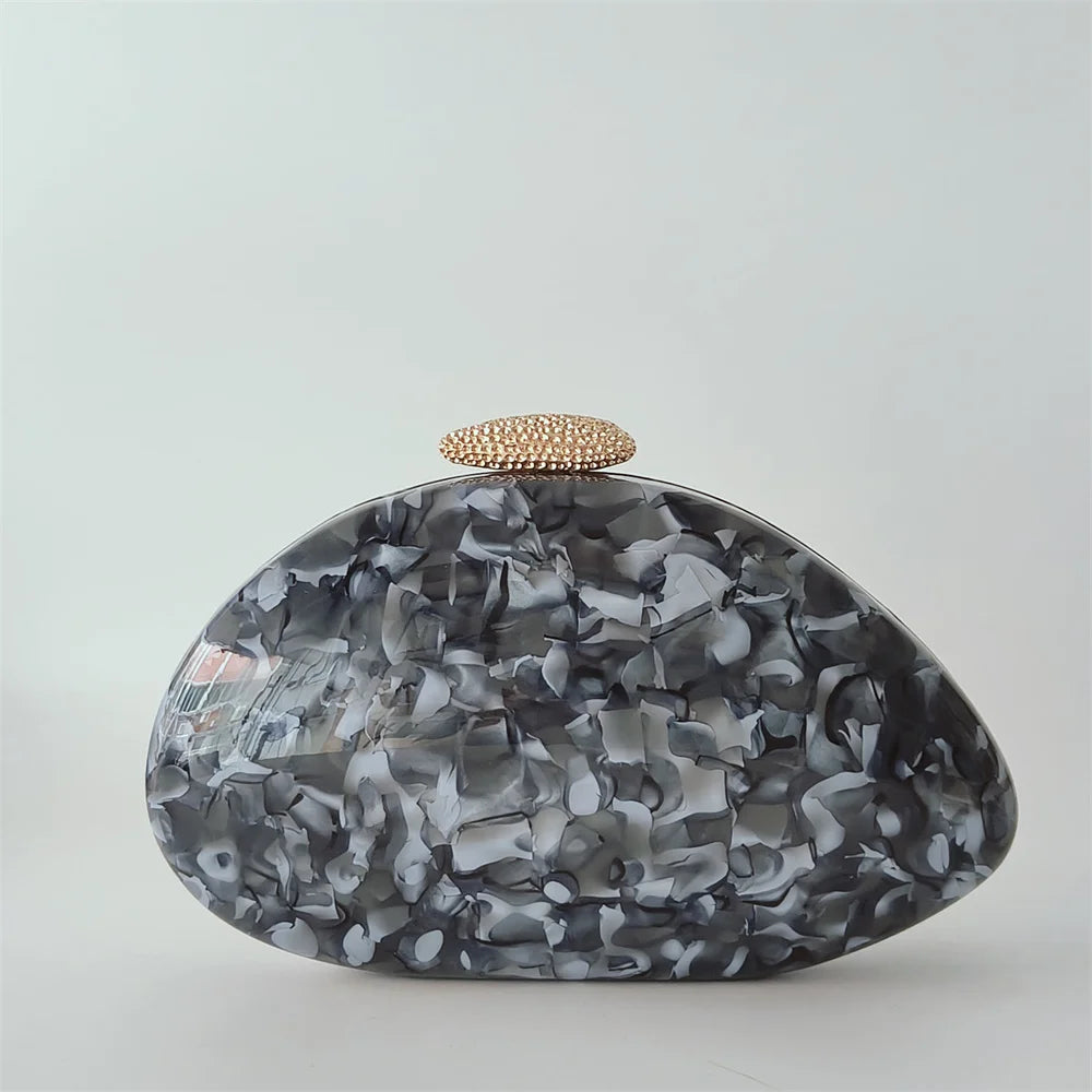 Bolsa de mão oval crossbody concha elegante carteiras de mão femininas sacos de noite ombro nova forma especial bolsas de casamento acrílico