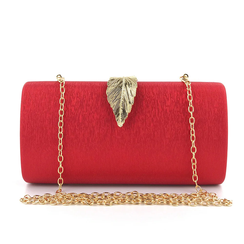 Bolsa Clutch Elegante para Noite, Bolsa de Mão Feminina com Corrente para Vestido, Casamento, Banquete, Bolsa Rígida de Couro...