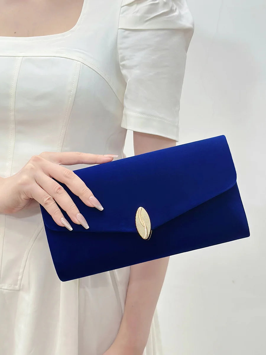Bolsa quadrada do vintage de veludo para casamento nupcial, garras banquete vermelho, sacos de ombro, envelope azul Prom, novo, 2023