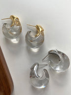 Brincos Transparentes em Forma de U Retro de Alta Qualidade com Agulha de Prata 925 Design F Sensacional Joias para Ou...