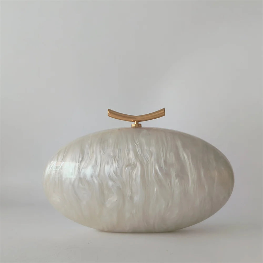 Pérola senhora marcas mulher festa bolsa de casamento acrílico saco crossbody ombro embreagem noite oval feminino concha bolsas femininas