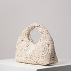 Bolsa de tecido oco com padrão, bolsas de praia boêmia para mulheres, conjunto de crochê, acessórios de praia femininos, Trav Must Haves (padrão aleatório)