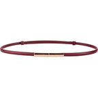 Novo cinto fino de luxo feminino moda doce cor couro genuíno fivela de ouro para vestido jeans decorativo senhora cintura