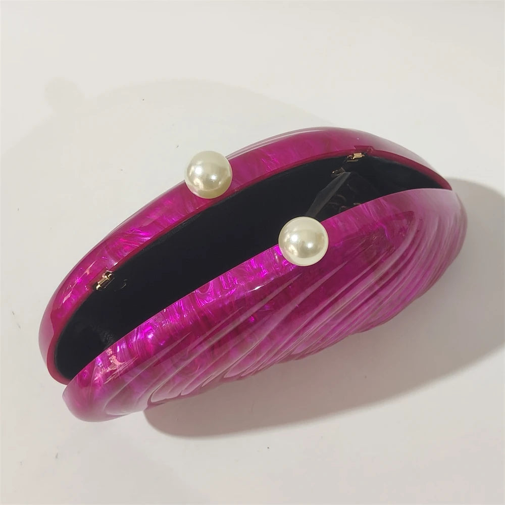 Shell ovo acrílico bolsas de embreagem para mulheres casamento doces noite crossbody saco marmoreio bolsas mini feminino corrente destacável