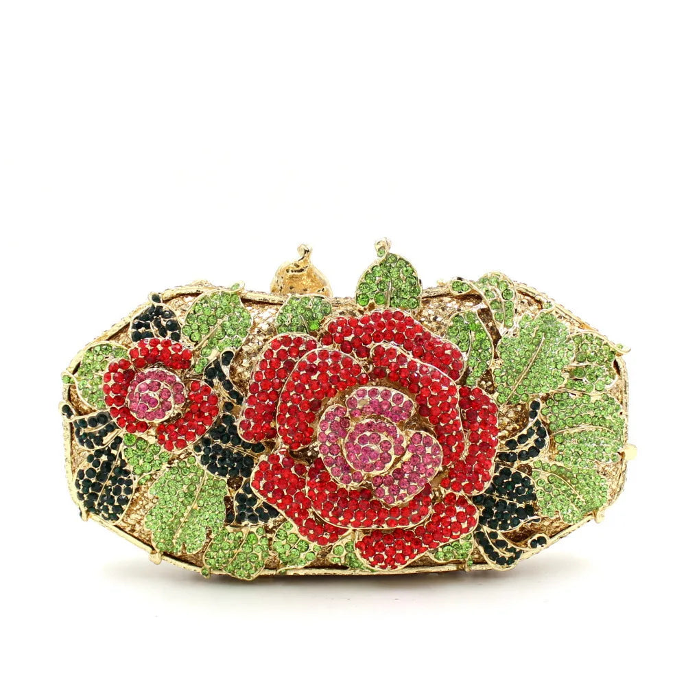 Xiyuan flor recorte diamante saco de noite luxo strass jantar bolsa para mulheres elegante diamante embreagem bolsa nupcial