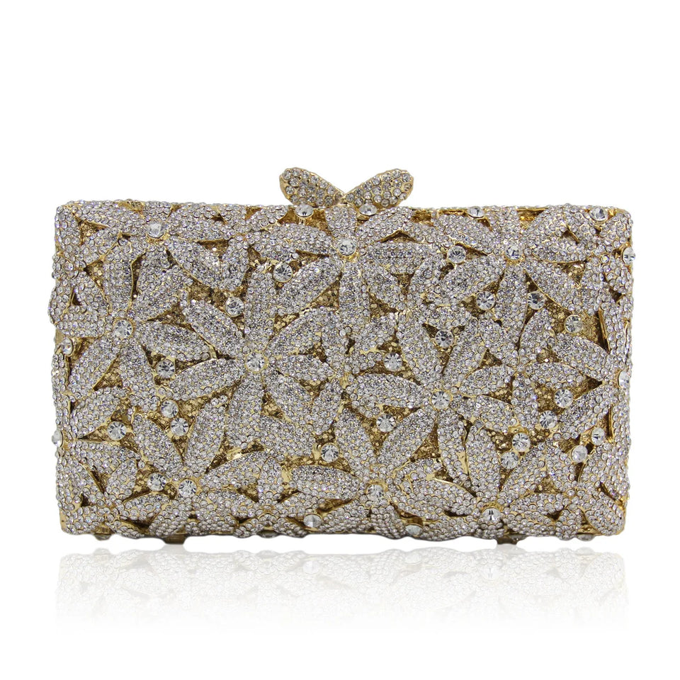 Diamante vazio metal cristal jantar saco diamante embreagem diamante brilhante cristal-incrustado noite saco de embreagem cartera de fiesta