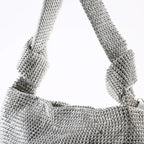 Bolsa de noite artesanal com broca completa, diamante de água, grande, king size, forro de poliéster macio, compartimento interno