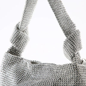 Bolsa de noite artesanal com broca completa, diamante de água, grande, king size, forro de poliéster macio, compartimento interno