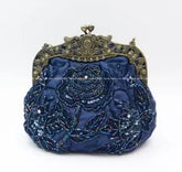 2025 novo vintage frisado saco de noite bordado diamante lantejoulas embreagem bolsa de mão saco de noiva