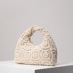 Bolsa de tecido oco com padrão, bolsas de praia boêmia para mulheres, conjunto de crochê, acessórios de praia femininos, Trav Must Haves (padrão aleatório)