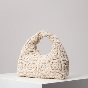 Bolsa de tecido oco com padrão, bolsas de praia boêmia para mulheres, conjunto de crochê, acessórios de praia femininos, Trav Must Haves (padrão aleatório)